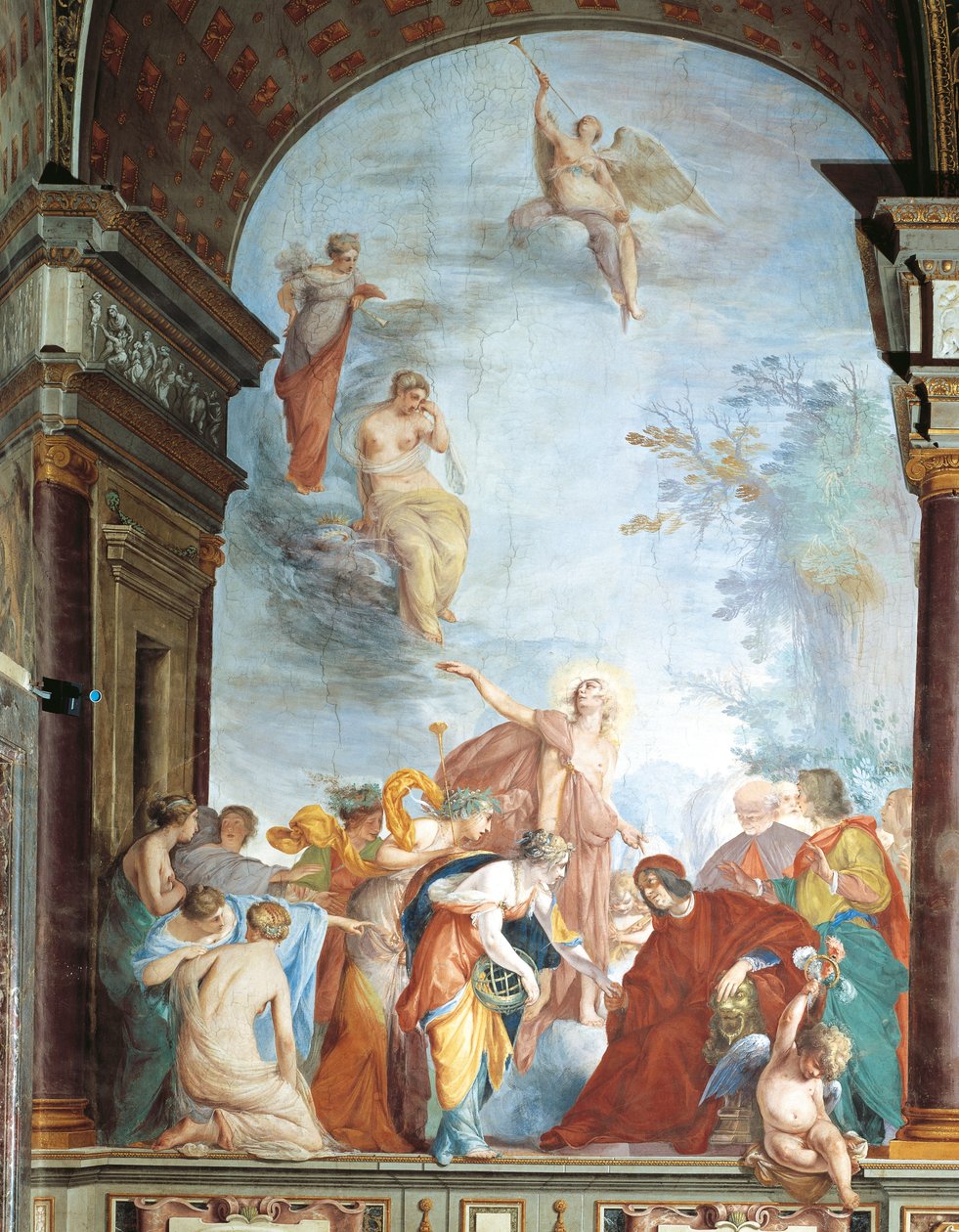 Fresco da Fama e Santa Ana - Os feitos de Lorenzo de Medici, conhecido como Magnífico (Florença de Cecco  Bravo