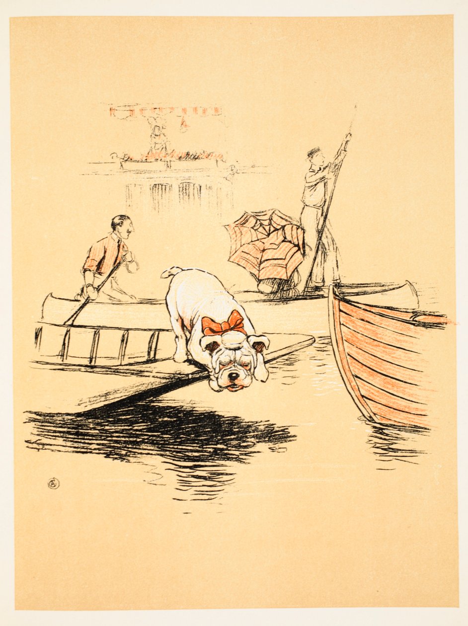 Henley Regatta &39;, Cecil Aldon (1870-1935). De &39;Um cachorro gay, história de um ano tolo&39;, publicado William Heinman, 1905. 1ª edição, ilustração, giz e giz de cera em papel de Cecil Charles Windsor Aldin