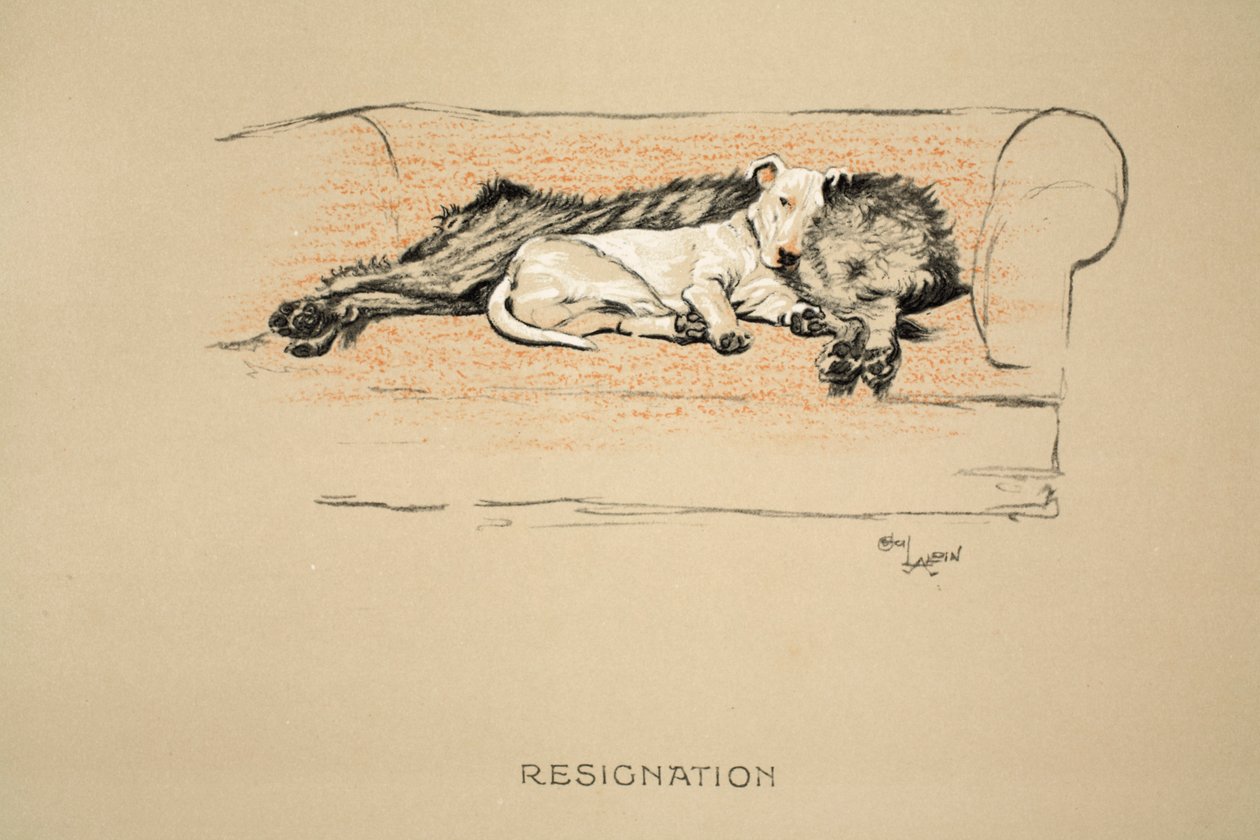 Renúncia, 1930, 1ª Edição de &39;Sleeping Partners&39;, Aldin, Cecil Charles Windsor (1870-1935), publicado por Eyre e Spottiswoode Limited, Giz e Carvão sobre papel de Cecil Charles Windsor Aldin