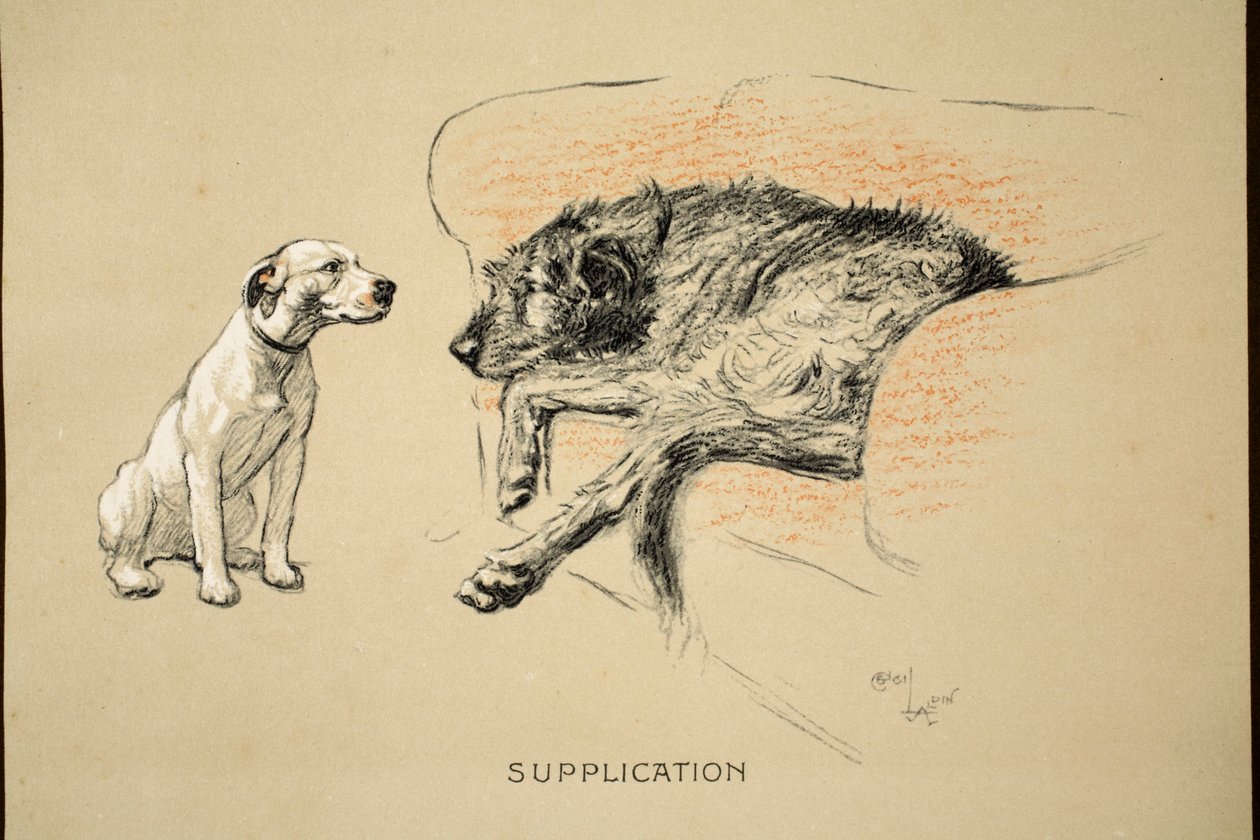 Súplica, 1930, 1ª Edição de &39;Sleeping Partners&39;, Aldin, Cecil Charles Windsor (1870-1935), publicado por Eyre e Spottiswoode Limited, Giz e Carvão no papel de Cecil Charles Windsor Aldin