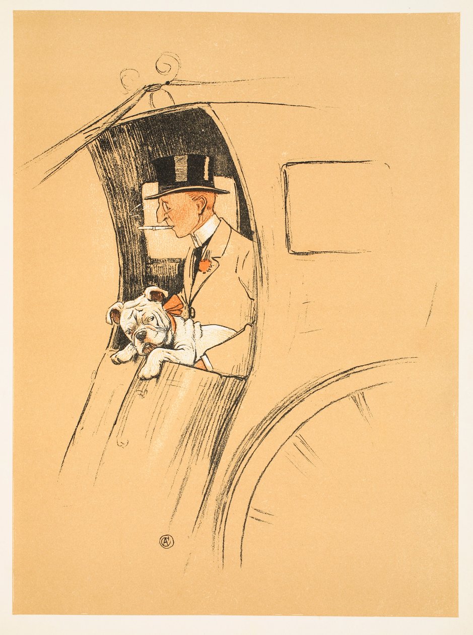 O Passageiro Extra, de &39;Um Cão Gay, História de um Ano Tolo&39; Aldin, Cecil Charles Windsor (1870-1935), publicou William Heineman, 1905. Ilustração, 1ª edição, Chalk and Crayon no papel, de Cecil Charles Windsor Aldin