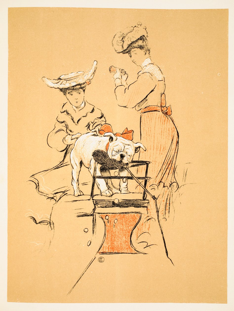 Cabo de Guerra, De &39;Um Cão Gay, História de um Ano Tolo&39; Aldin, Cecil Charles Windsor (1870-1935), publicou William Heineman, 1905. 1ª Edição Ilustração, Giz e Crayon em Papel de Cecil Charles Windsor Aldin