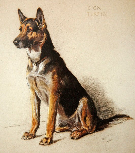 Dick Turpin (pastel sobre papel tingido) de Cecil Charles Windsor Aldin
