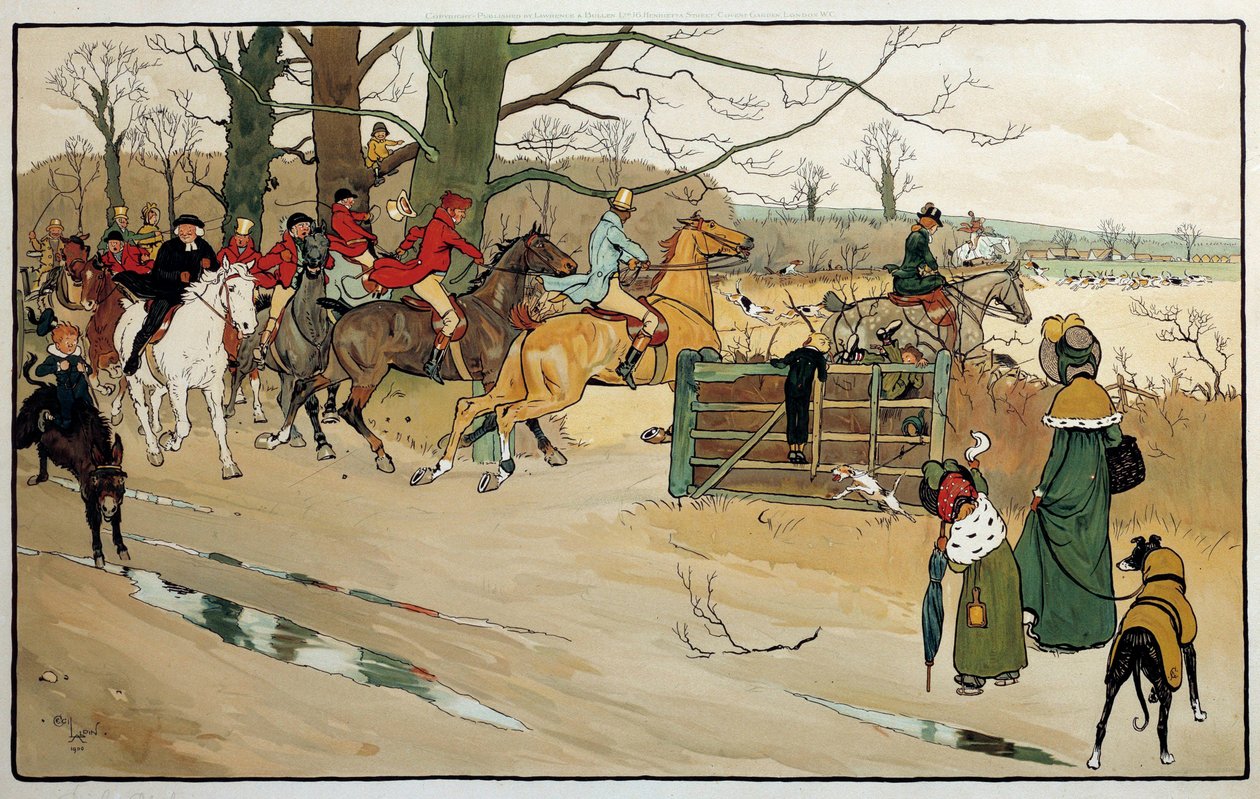 Gravura de Cecil Aldin (1870 -?), Inglaterra. Coll. Parte de Cecil Charles Windsor Aldin