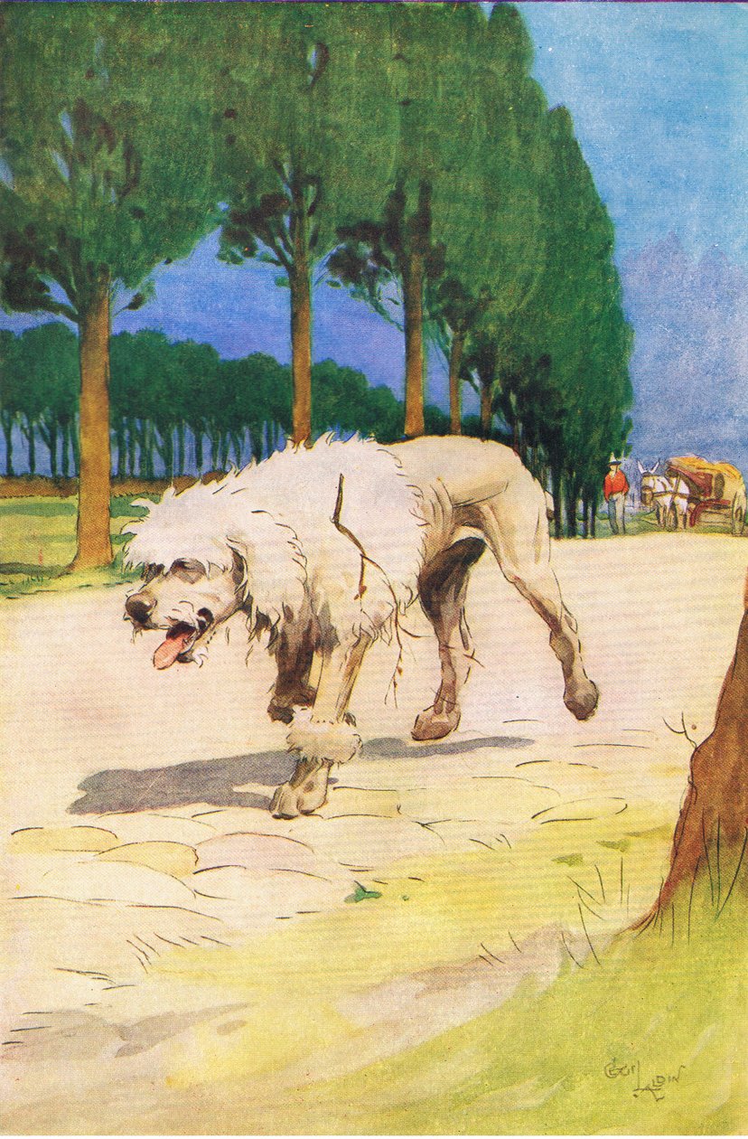 Moufflou (da história Moufflou), ilustração de A Staircase of Stories publicada por Thomas Nelson & Sons Ltd 1940