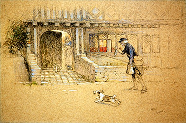 Retorno a casa (giz colorido sobre papel colorido) de Cecil Charles Windsor Aldin