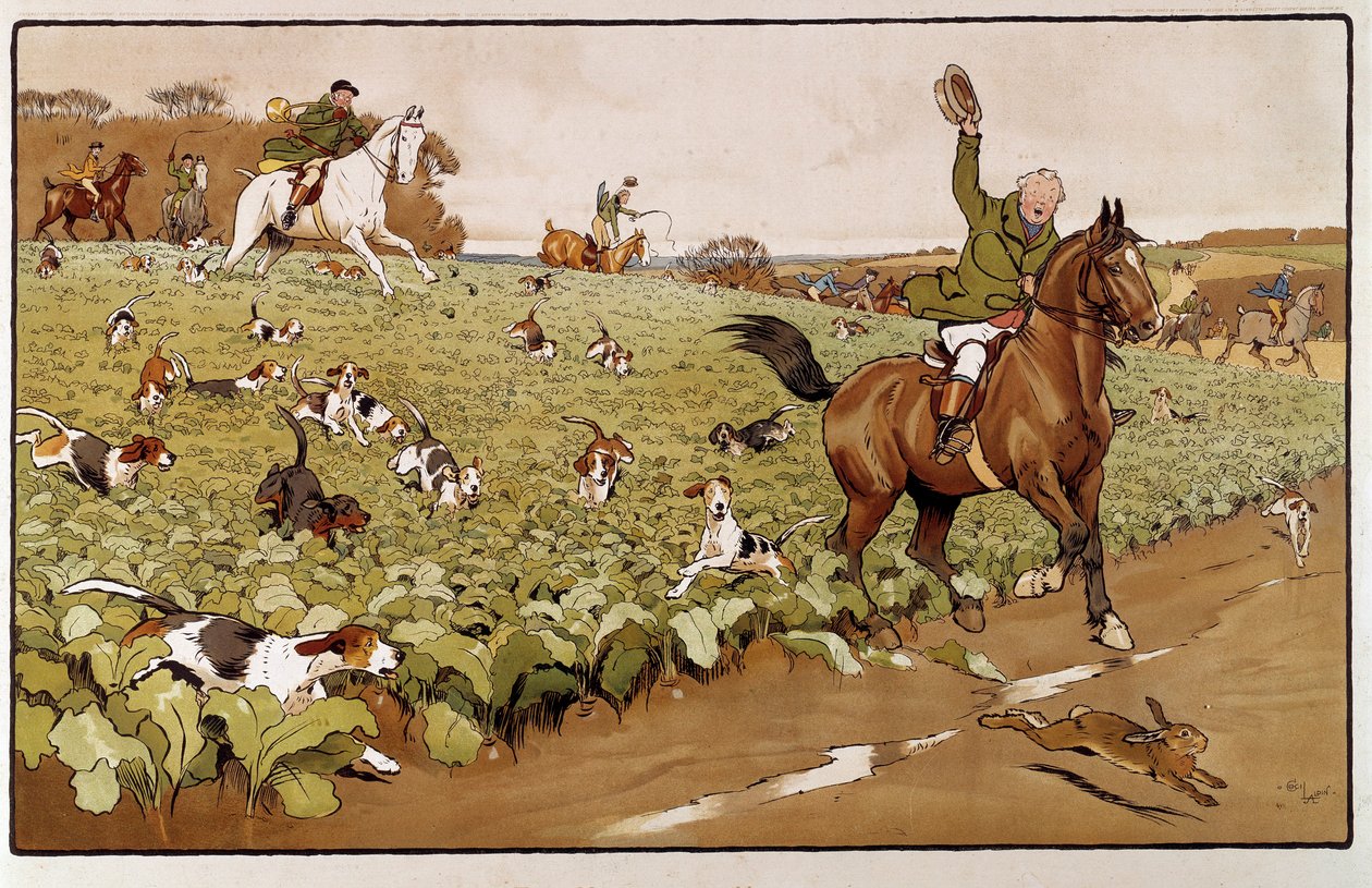 Aquarela de Cecil Aldin (1870-1935) Coleção Particular do século XIX de Cecil Charles Windsor Aldin