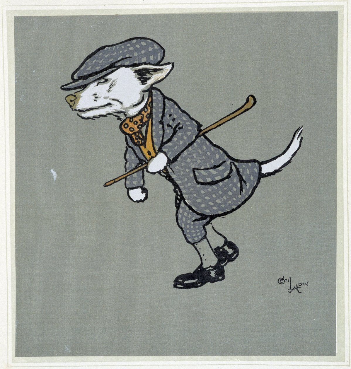 White fox, gentleman - in "Merry Party", ill. by Cécil Aldin, ed. Hodder & Stoughton, London de Cecil Charles Windsor Aldin