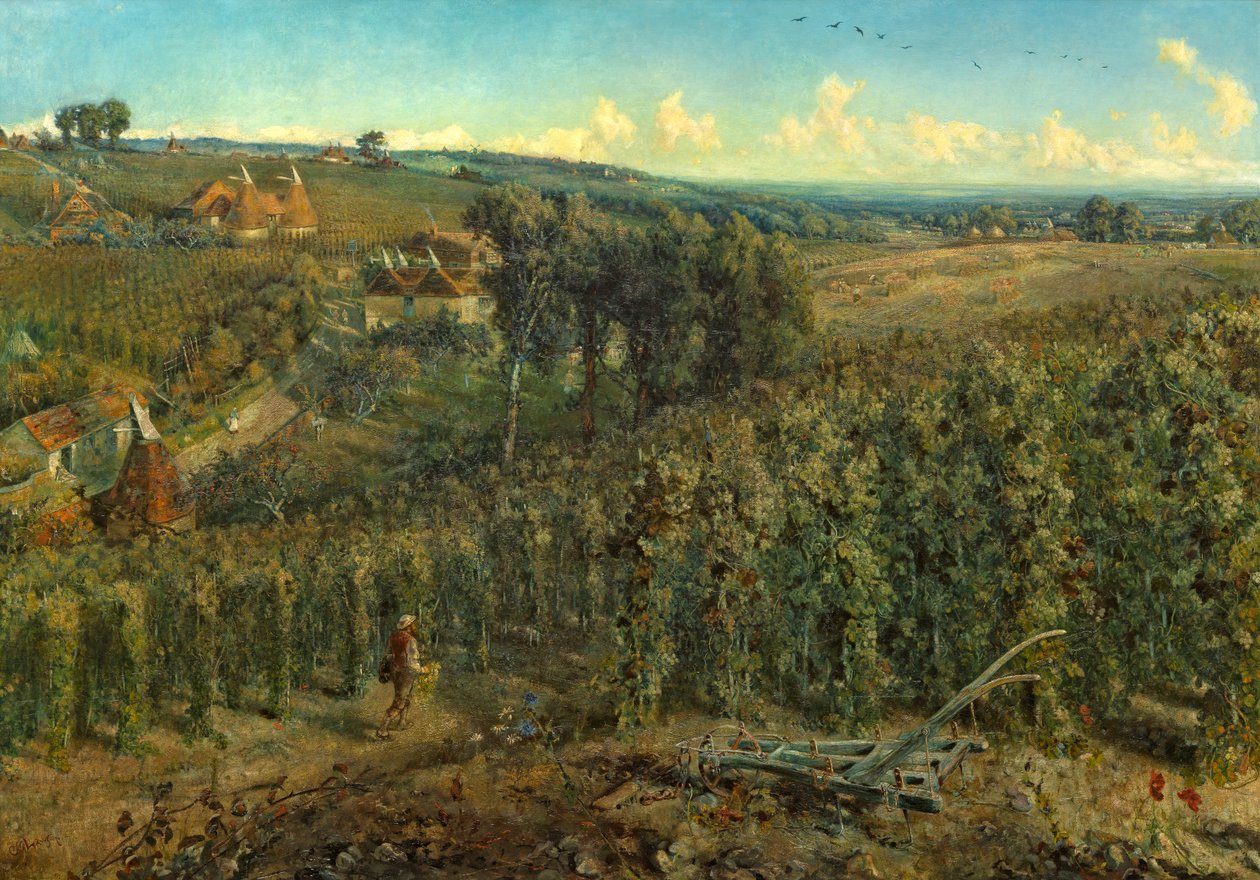 O Hop-Gardens da Inglaterra, c.1875 de Cecil Gordon Lawson