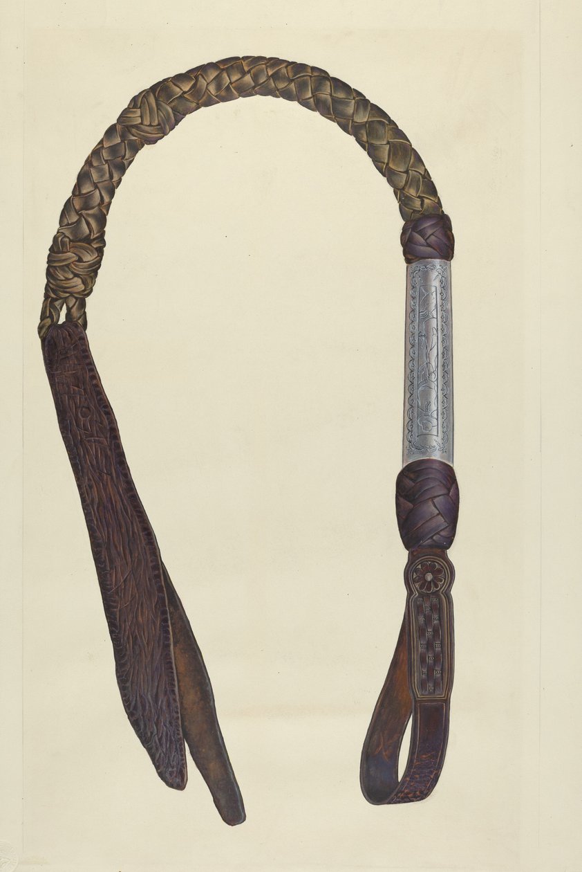 Quirt de couro cru de Cecil Smith