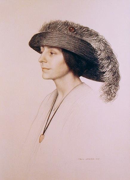 Jovem Mulher com um Chapéu de Pena de Cecil Stuart Jameson