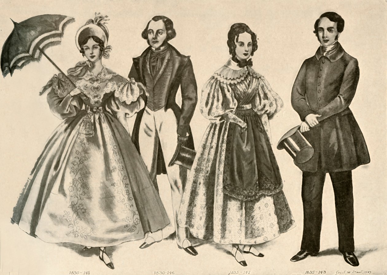 Roupas de 1824-1835, 1907, 1937. de Cecil W. Trout
