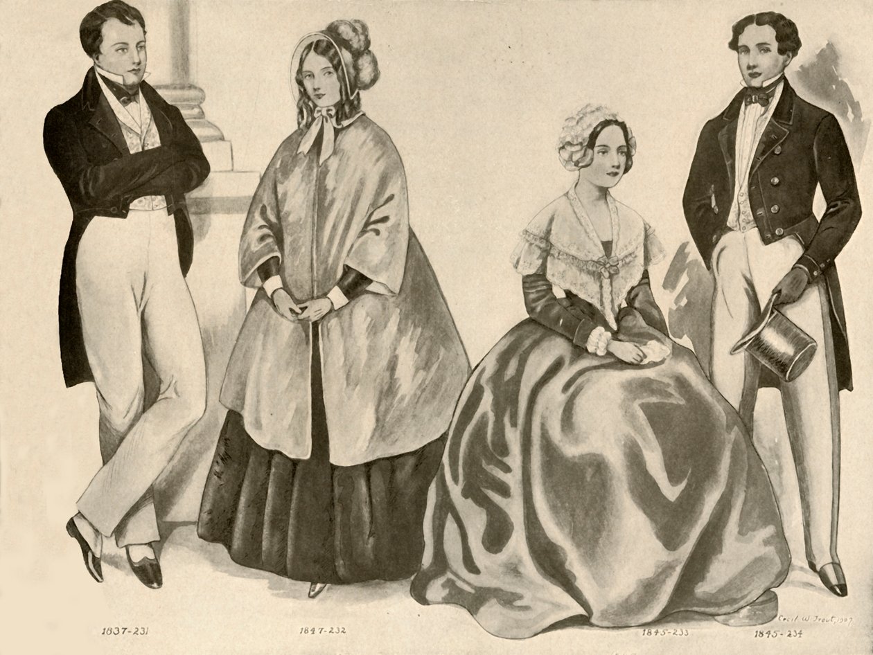 Roupas de 1836-1847, 1907, 1937. de Cecil W. Trout