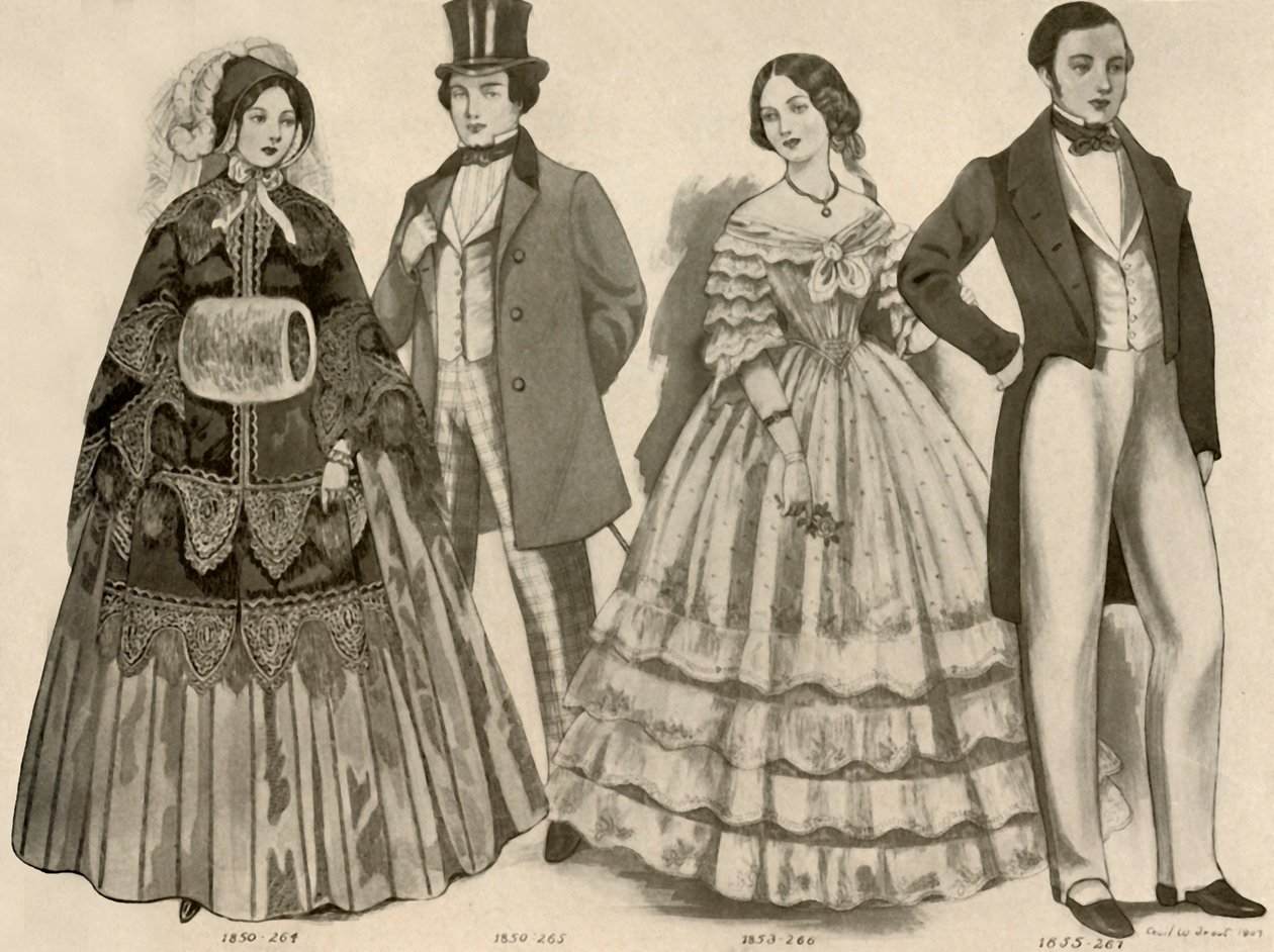 Vestuário de 1850-1856, 1907, 1937. de Cecil W. Trout