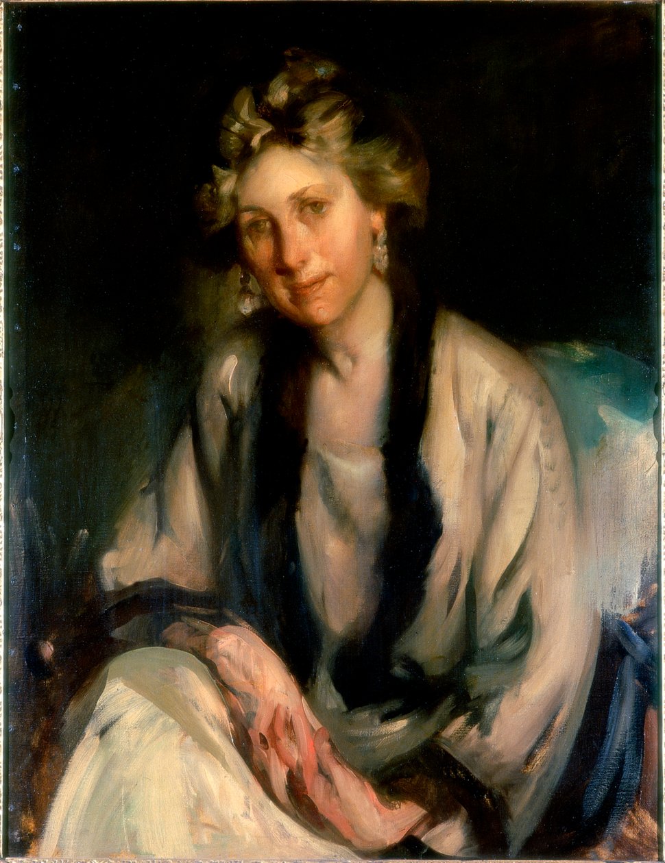 Retrato de uma senhora (óleo sobre tela) de Cecil William Rae
