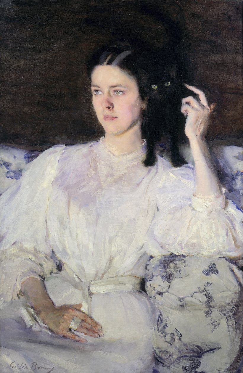 Sita e Sarita, ou Rapariga com um Gato, 1893-94 de Cecilia Beaux