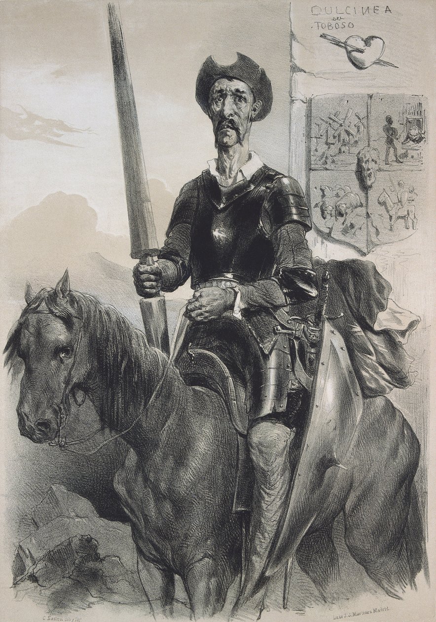 D. Quijote de la Mancha. 1856 (litografia) de Celestin Francois Nanteuil