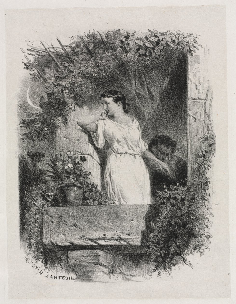 Na varanda de Celestin Francois Nanteuil