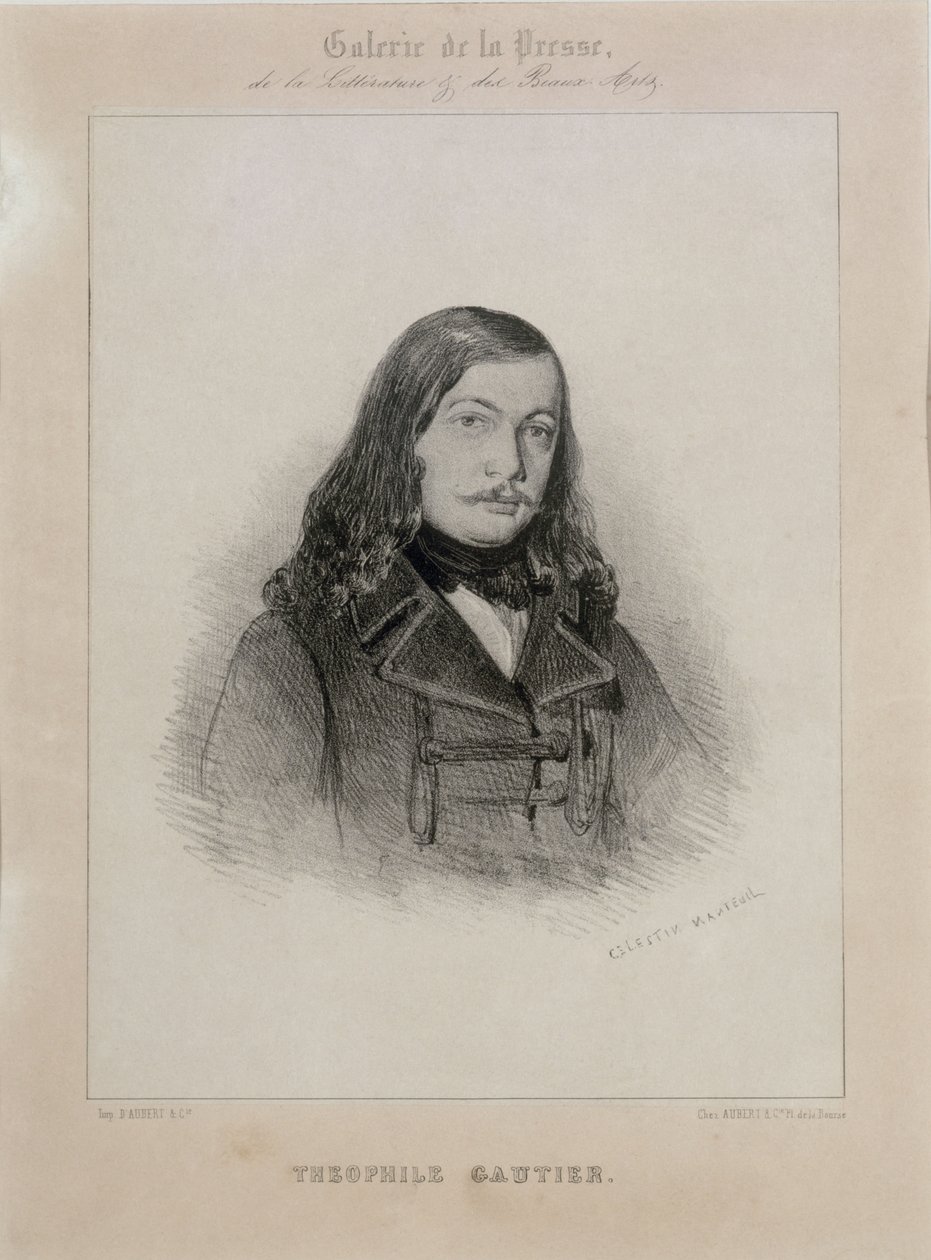 Retrato do poeta Théophile Gautier 1811-1872. de Celestin Francois Nanteuil