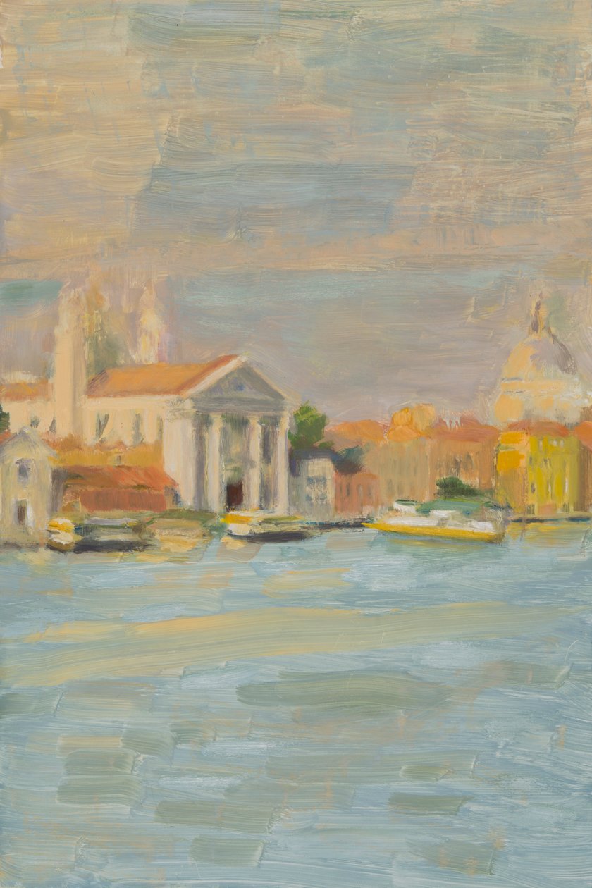 Veneza, Zattere, fim de tarde (óleo sobre painel) de Celia Montague