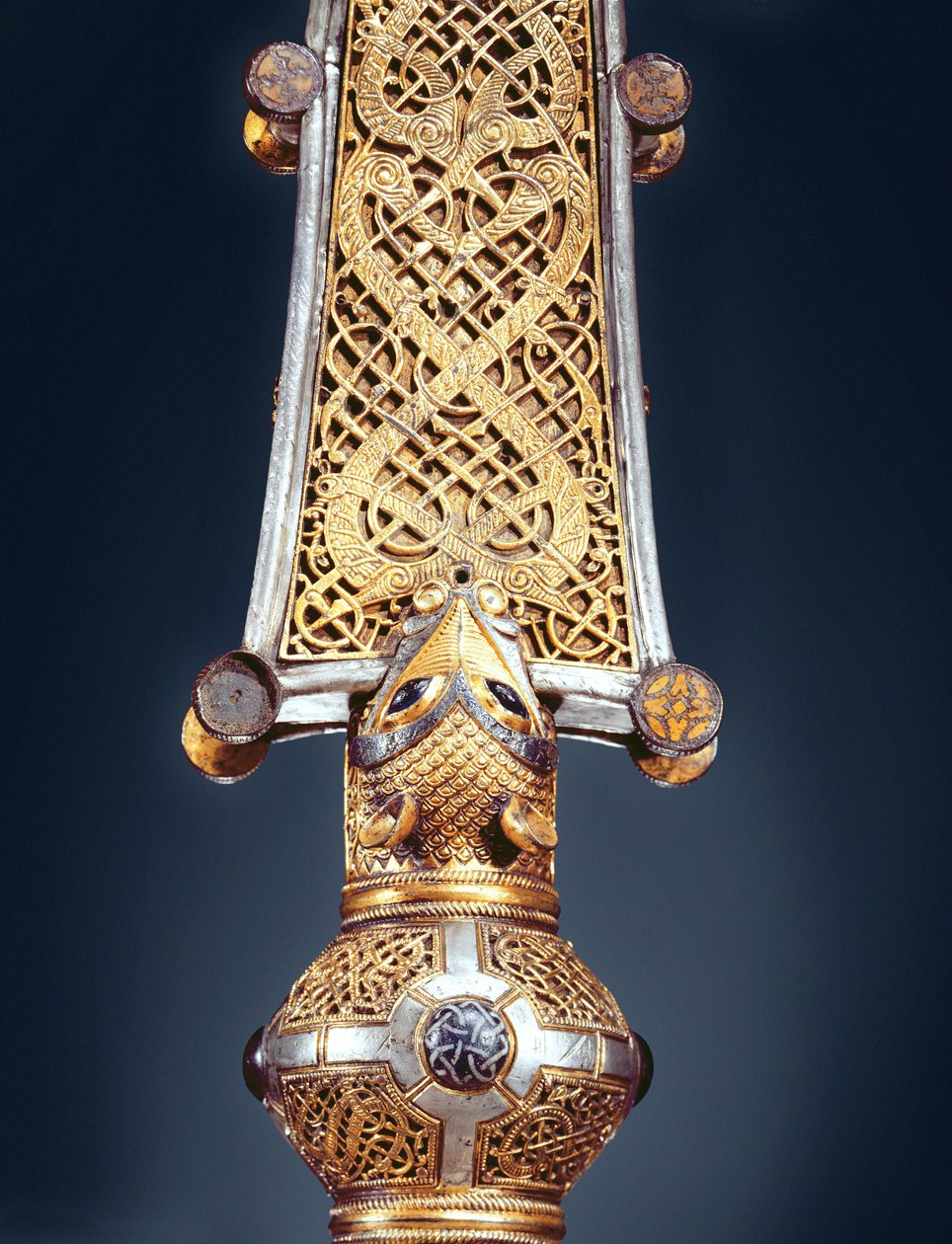 Cruz de Cong, Condado de Mayo, bronze de idade Viking, filigrana de ouro, niello & detalhe de vidro de 340915 de Celtic