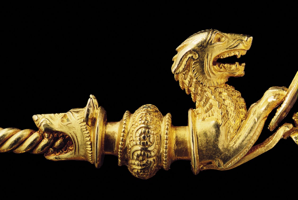 Fíbula do guerreiro La Tene altamente importante, detalhe de Celtic