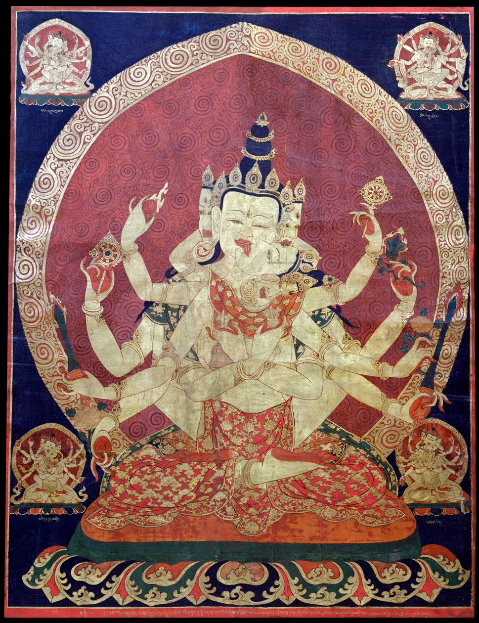 Guhyasamaja Akshobhyavajra Tanaka, século VIII. de Central Asian Art.