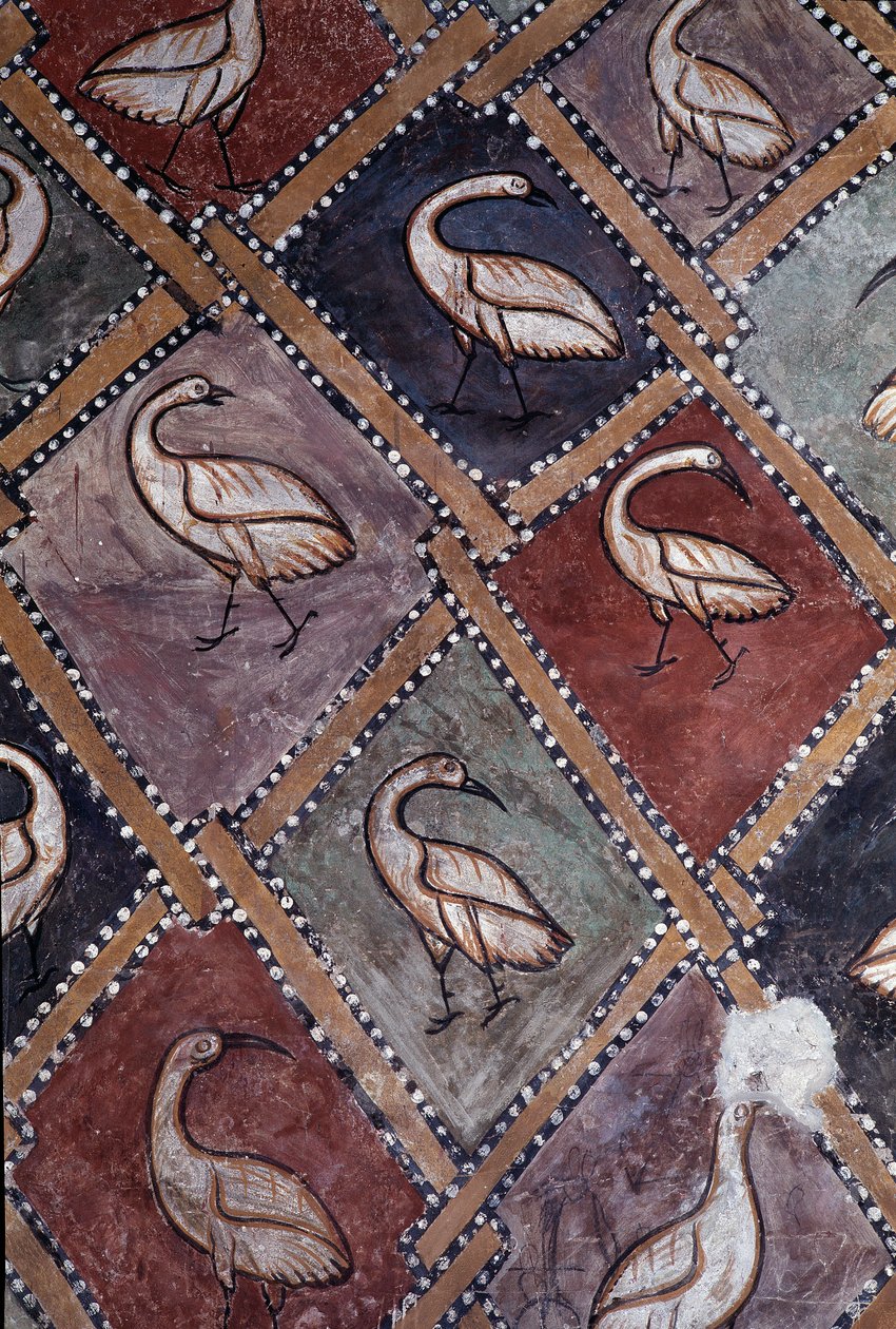 Pássaros, detalhe (fresco de Central Italian School