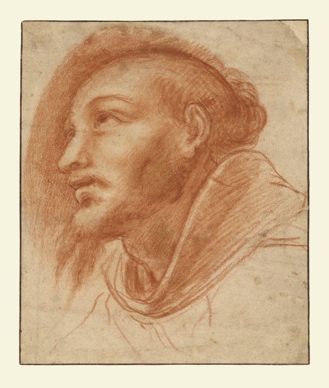 Estudo de um monge franciscano (possivelmente São Francisco) de Cerano (Giovanni Battista Crespi)