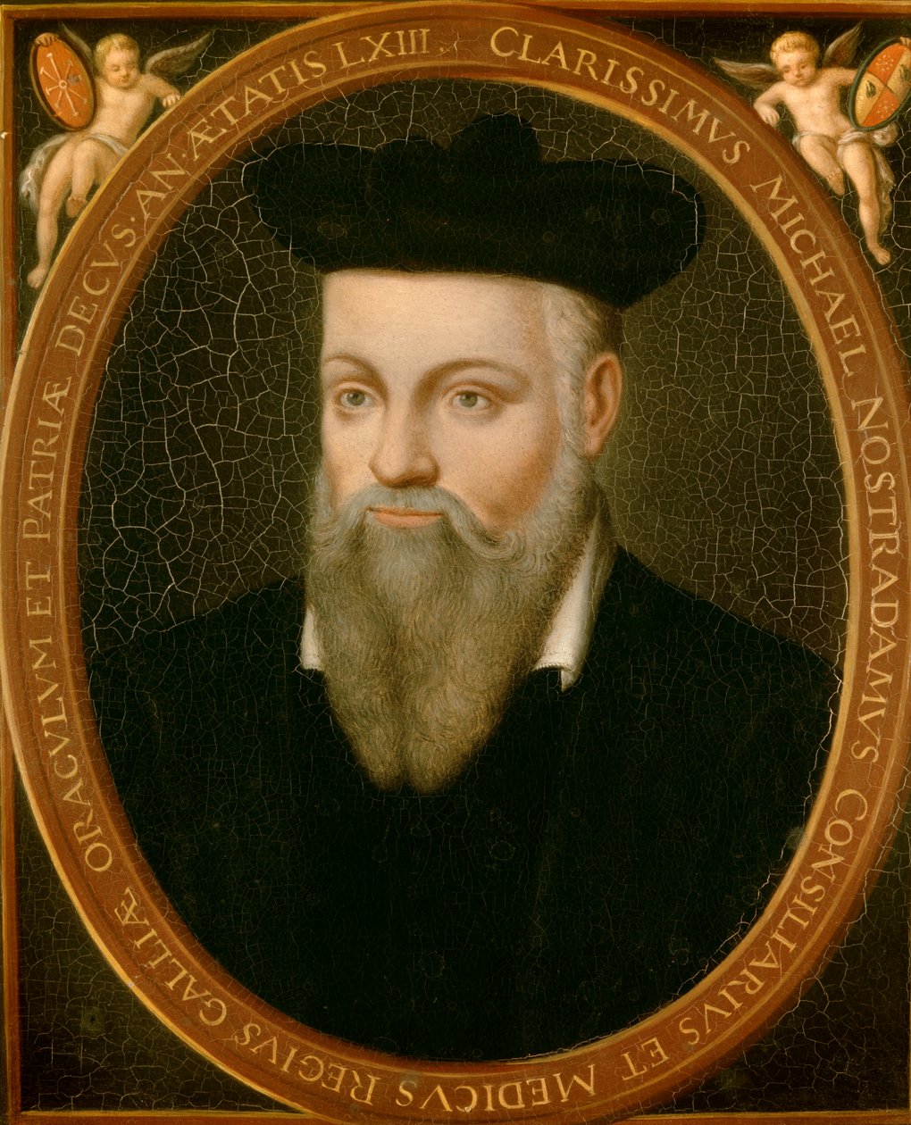 Retrato de Michel de Nostradamus, conhecido como Nostradamus, astrólogo de Cesar Nostradamus
