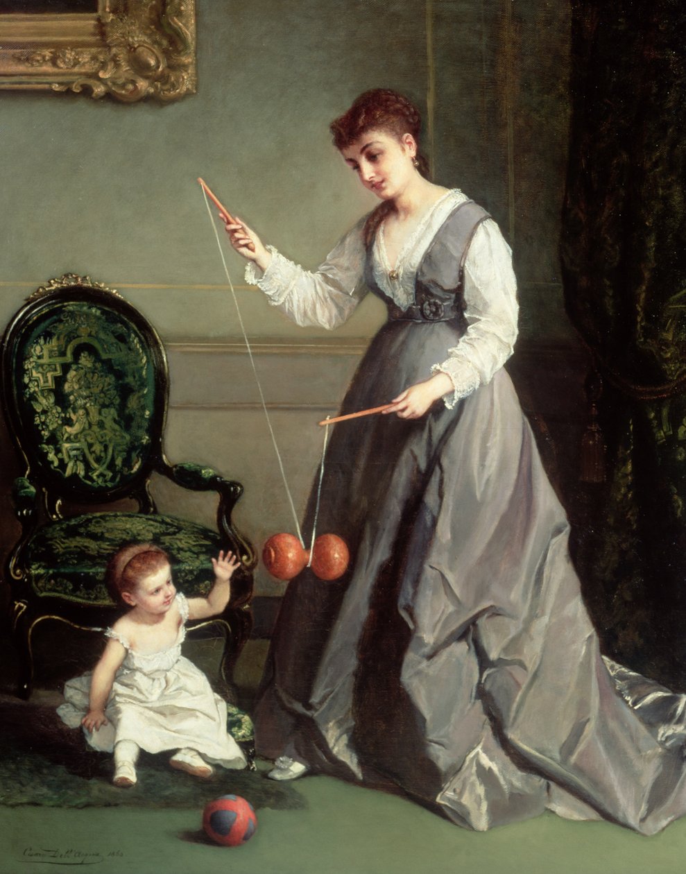 "Anjo e Diabo" ou "Jogando Diabolo, o Diabo-em-dois-Sticks" 1868 de Cesare Felix dell Acqua