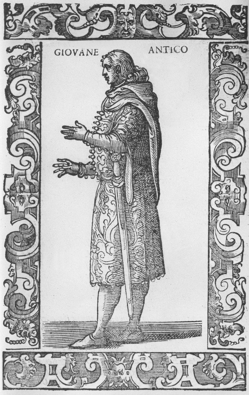 Jovem em trajes tradicionais, 1590 de Cesare Vecellio