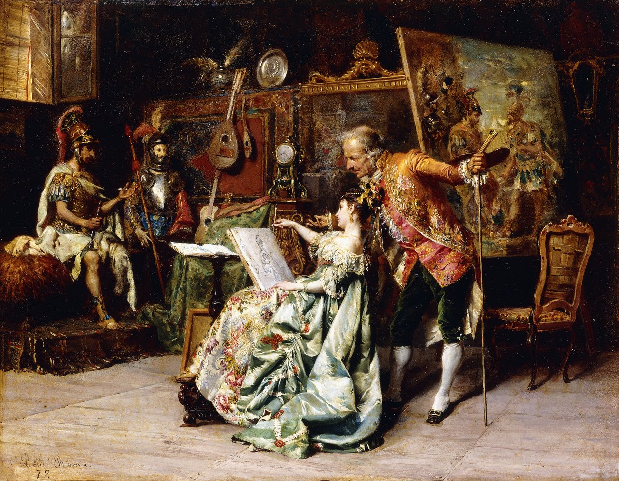 No estúdio do artista, 1872 de Cesare Auguste Detti