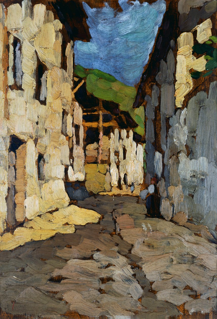 Casas de campo, século XX (óleo sobre tela) de Cesare Balbi di Robecco