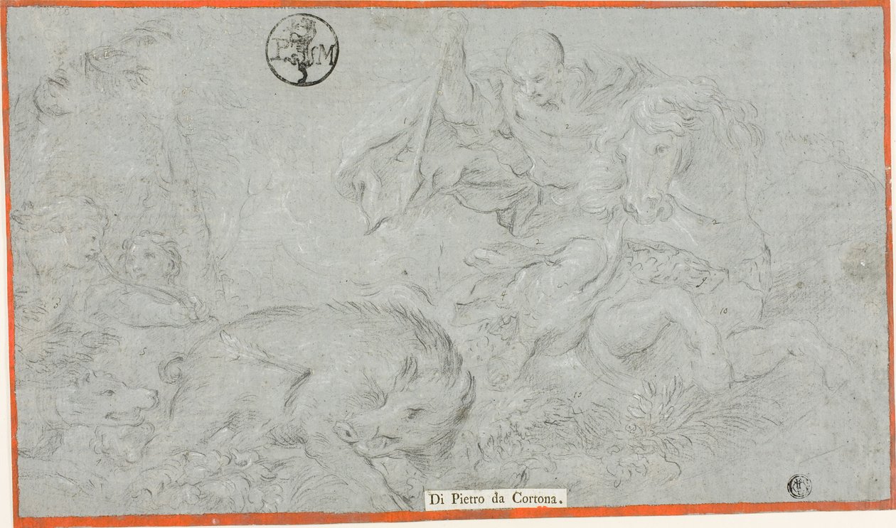 Cópia do afresco Cena da Vida de Sula, no Salão de Saturno, Palácio Pitti de Cesare Dandini
