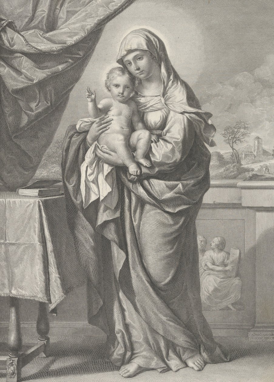 Virgem e o Menino, século XIX de Cesare Ferreri