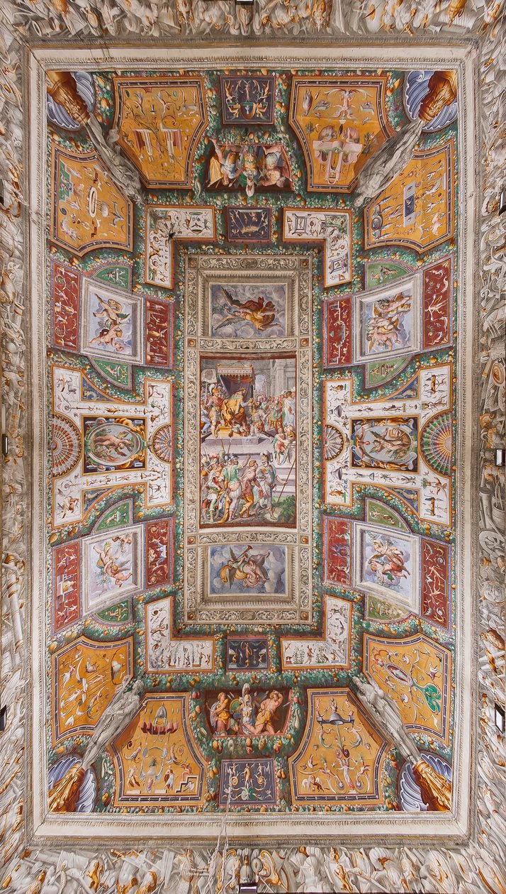 Teto da Sala delle Gesta Rossiane, Rocca dei Rossi, San Secondo, Parma, Itália, c. 1570 de Cesare and Jacopo Bertoia and others Baglione