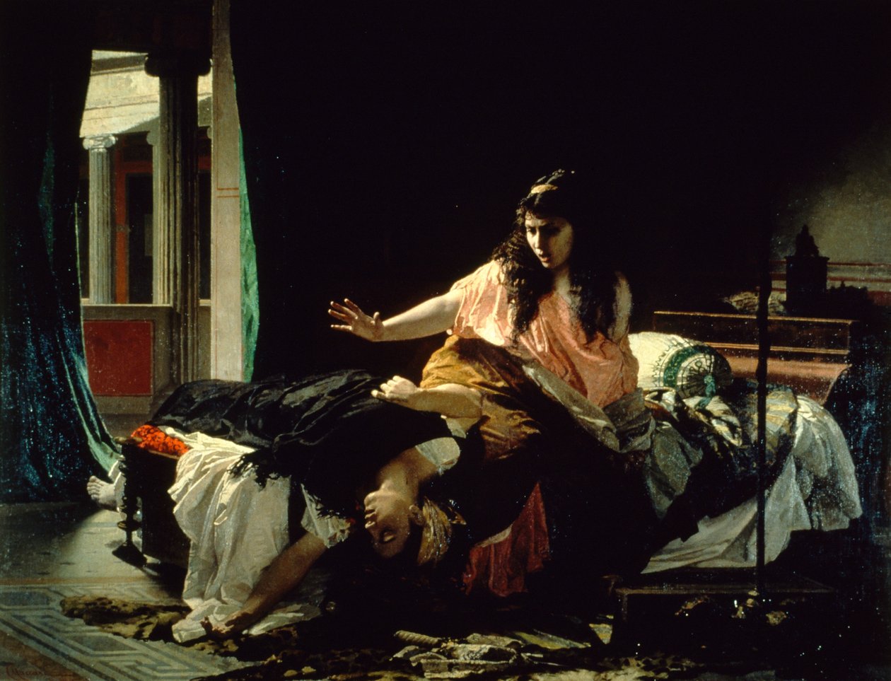 Episódio em vida de Fabiola, de Cesare Maccari (1840-1919), óleo sobre tela de Cesare Maccari