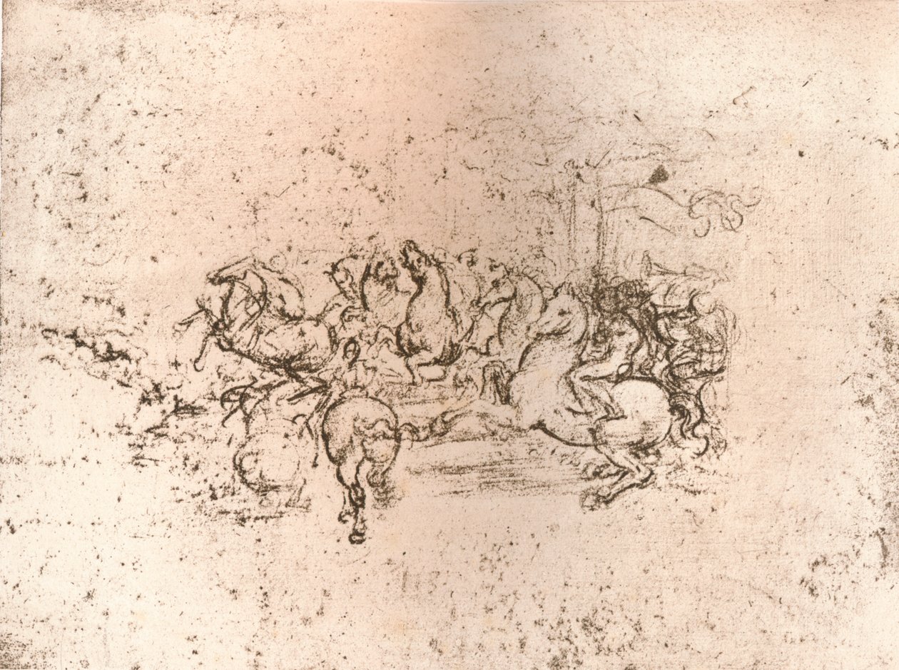 Cópia de parte do desenho animado da Batalha de Anghiari, c1505-c1523 1883 de Cesare da Sesto