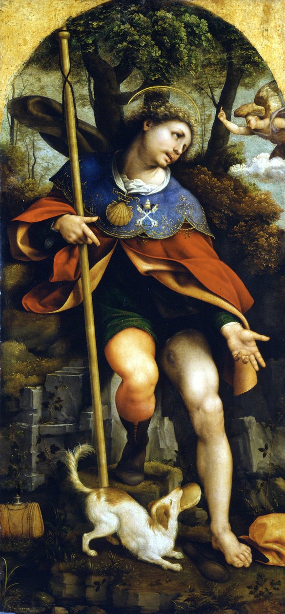 San Rocco (Saint Roch). Pintura por Cesare da Sesto (1477 - 1523). Milão, Museu do Castelo. de Cesare da Sesto