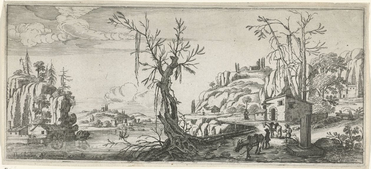 Paisagem com viajantes com mulas de carga de Chaerles de Hooch