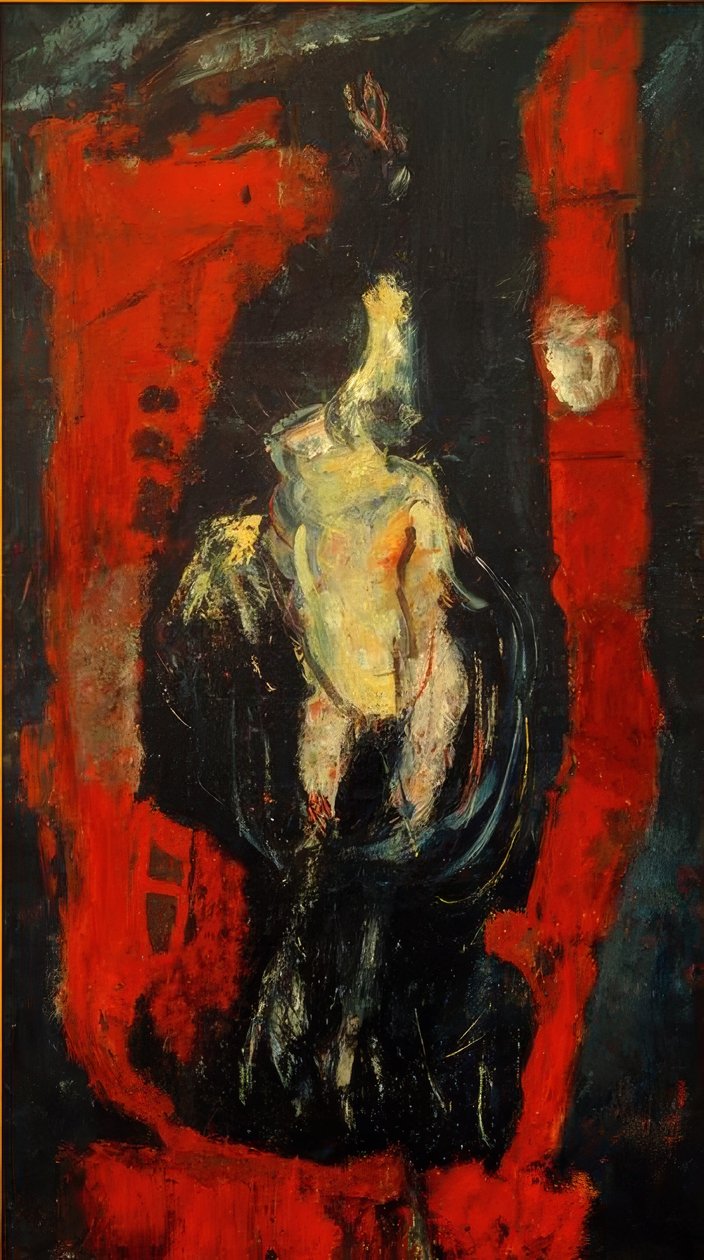 Ch. Soutine, aves, pendurado em frente à parede vermelha de Chaim Soutine