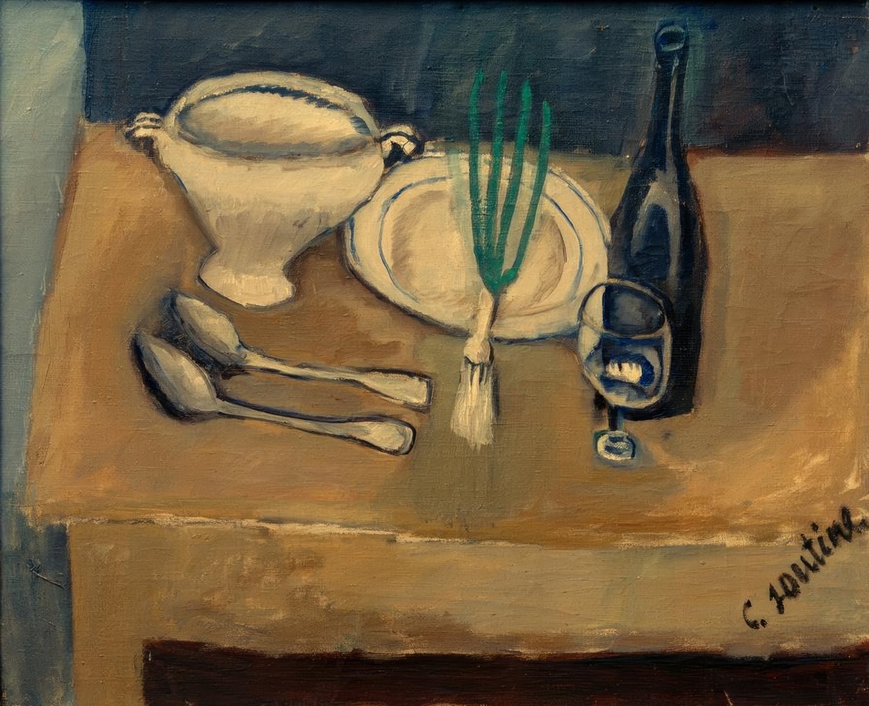 Ch. Soutine, ainda vida com terrina de sopa de Chaim Soutine