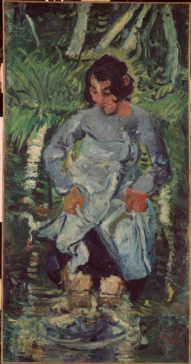 Mulher entrando na água de Chaim Soutine