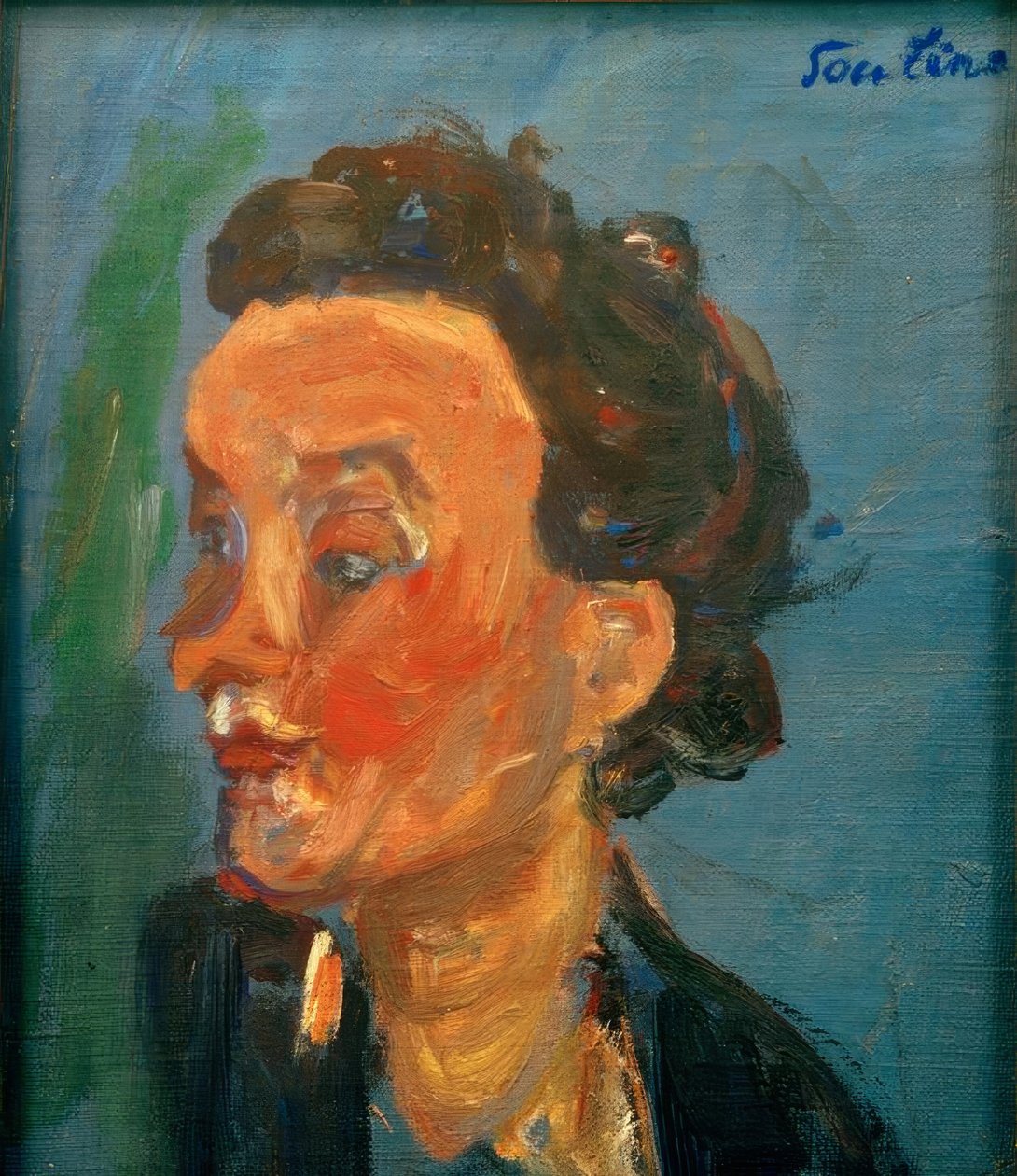 A jovem inglesa de azul (Junge Engländerin em Blau) de Chaim Soutine