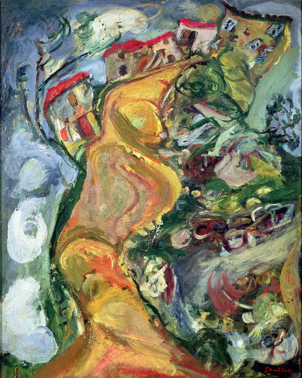 A estrada para Cagnes, 1924 de Chaim Soutine