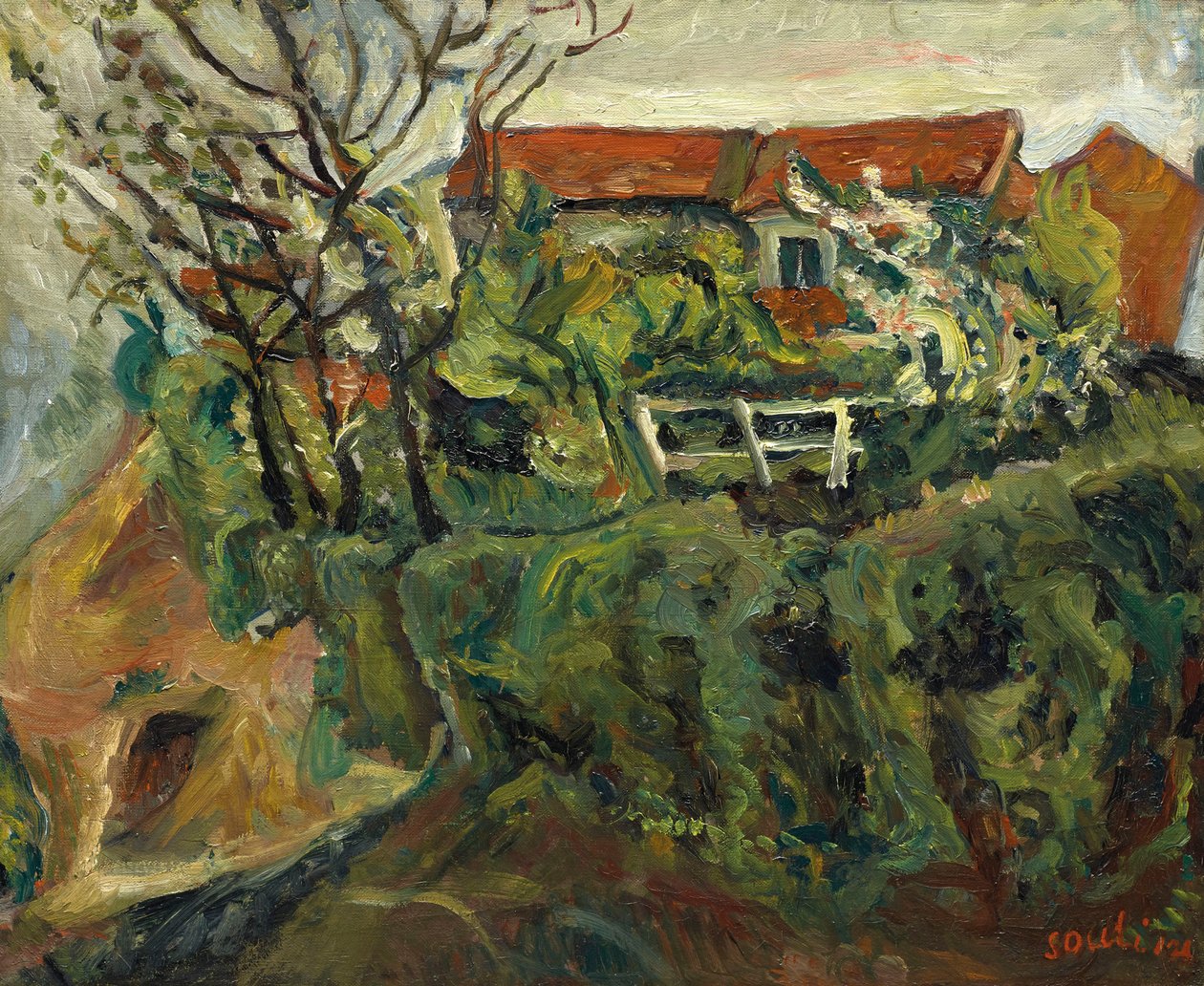 Casas em uma paisagem, ca 1918-1919. de Chaim Soutine