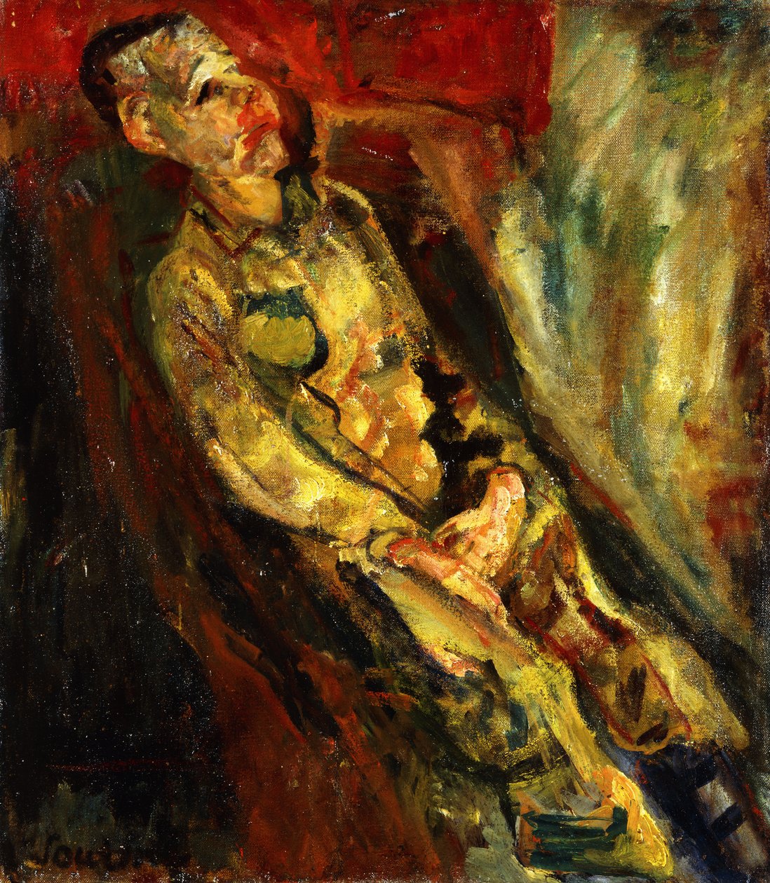 Homem sentado; Homem sentado, c.1923 de Chaim Soutine