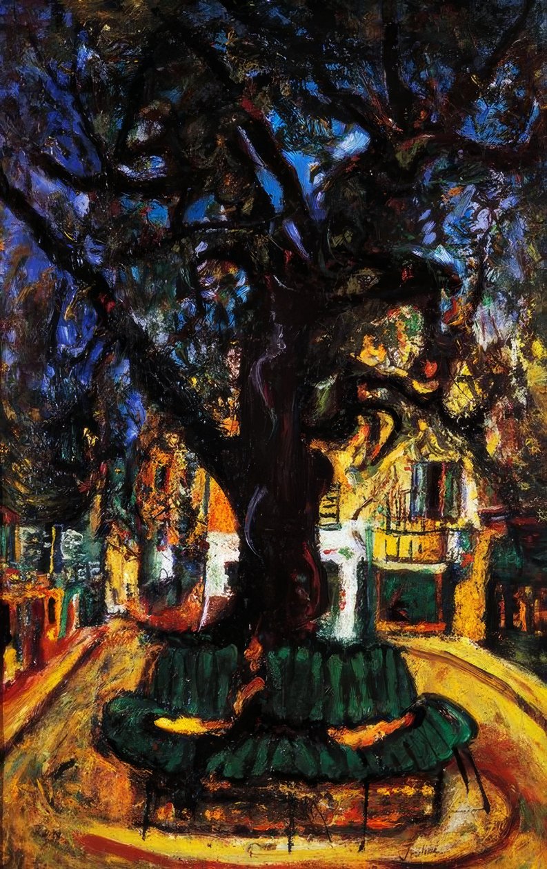 Pequena praça da cidade em Vence, 1929, de Chaim Soutine