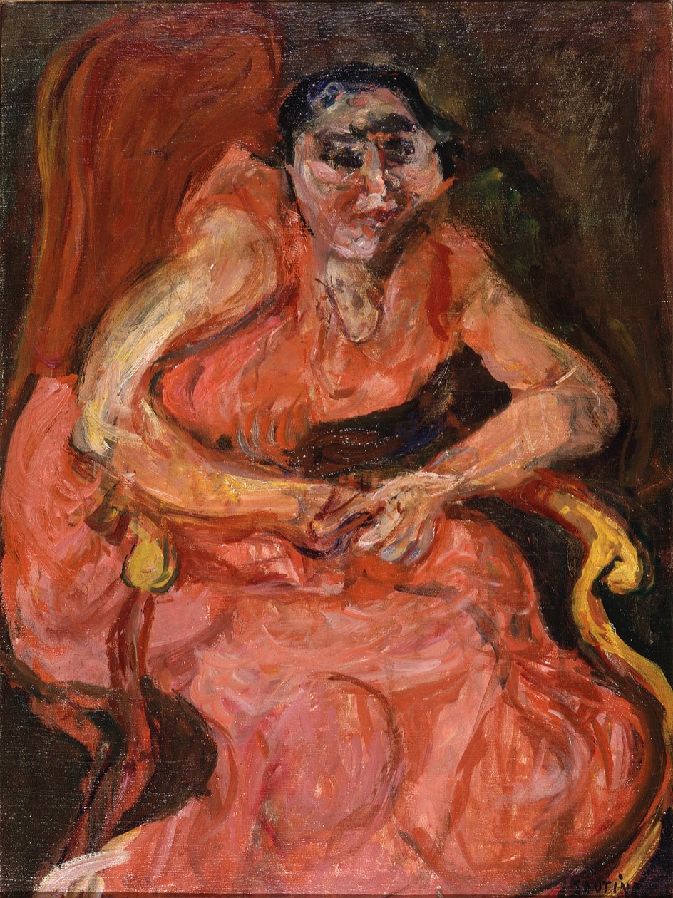 Mulher de cor-de-rosa, c.1924 (óleo sobre tela) de Chaim Soutine